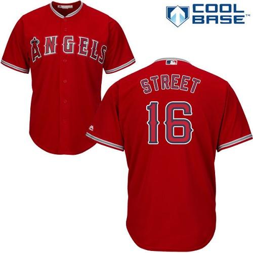 Angels #16 Huston Street Red Cool Base Stitched Youth MLB Jersey