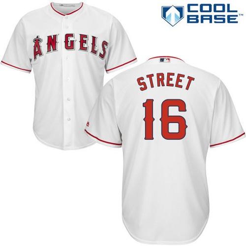 Angels #16 Huston Street White Cool Base Stitched Youth MLB Jersey
