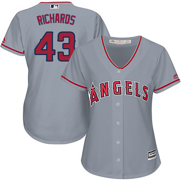 Angels #43 Garrett Richards Grey Road Women's Stitched MLB Jersey