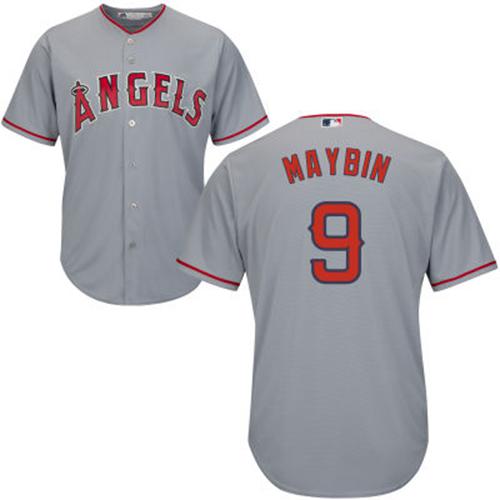 Angels #9 Cameron Maybin Grey Cool Base Stitched Youth MLB Jersey