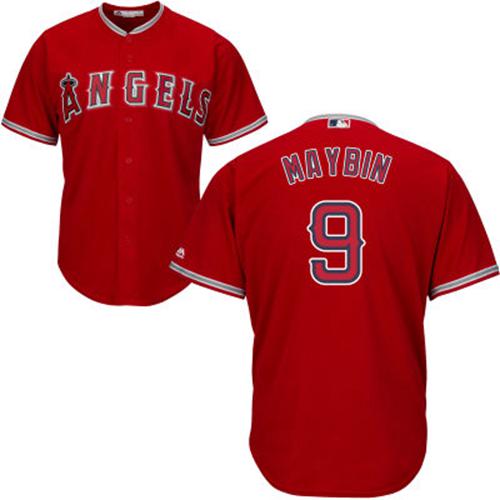Angels #9 Cameron Maybin Red Cool Base Stitched Youth MLB Jersey