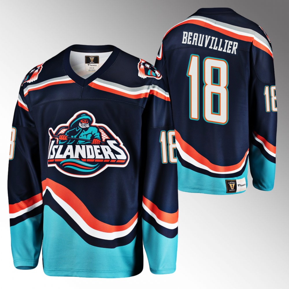 Anthony Beauvillier 2022-23 New York Islanders Reverse Retro 2.0 Navy Jersey Replica