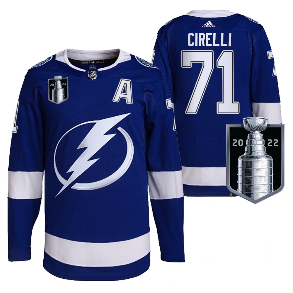 Anthony Cirelli Jersey Tampa Bay Lightning 2022 Stanley Cup Playoffs Blue Authentic Pro