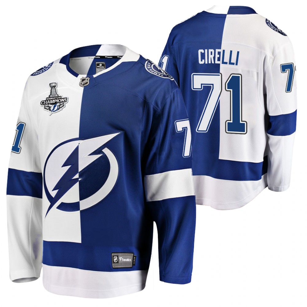 Anthony Cirelli Lightning 2020 Stanley Cup Champions Black Split Special Edition Jersey