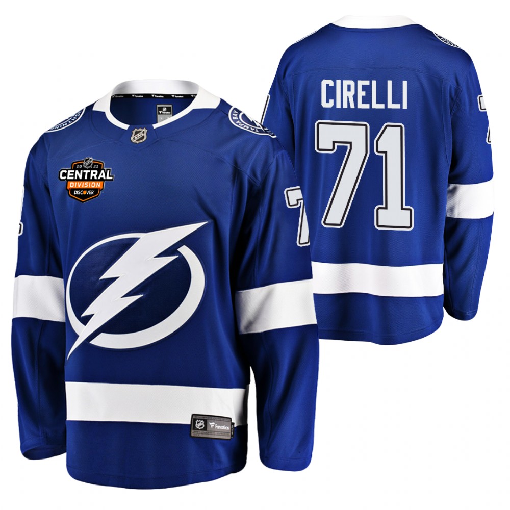 Anthony Cirelli Lightning 2021 Central Division Patch Jersey Blue Home
