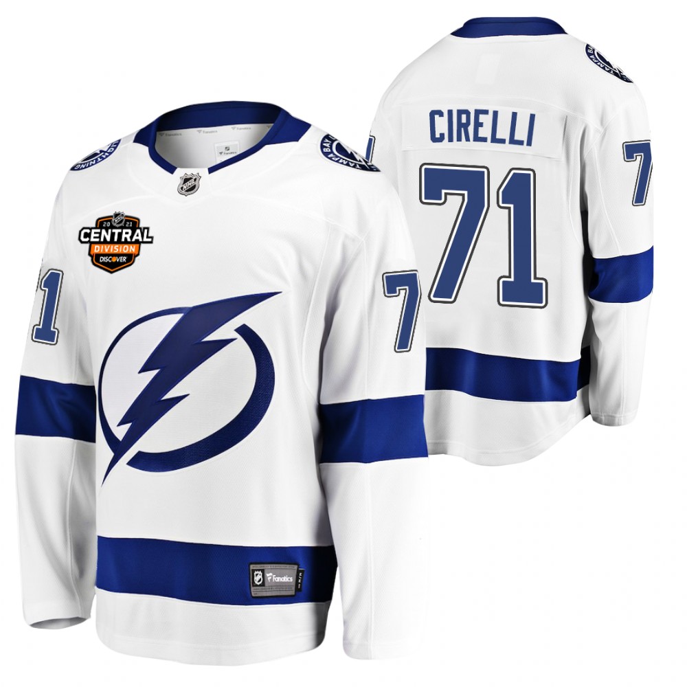 Anthony Cirelli Lightning 2021 Central Division Patch Jersey White Away