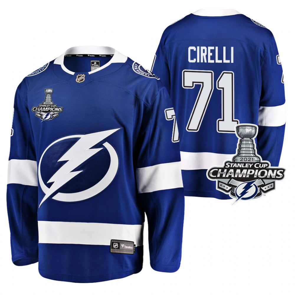 Anthony Cirelli Lightning 2021 Stanley Cup Champions Blue Home Jersey
