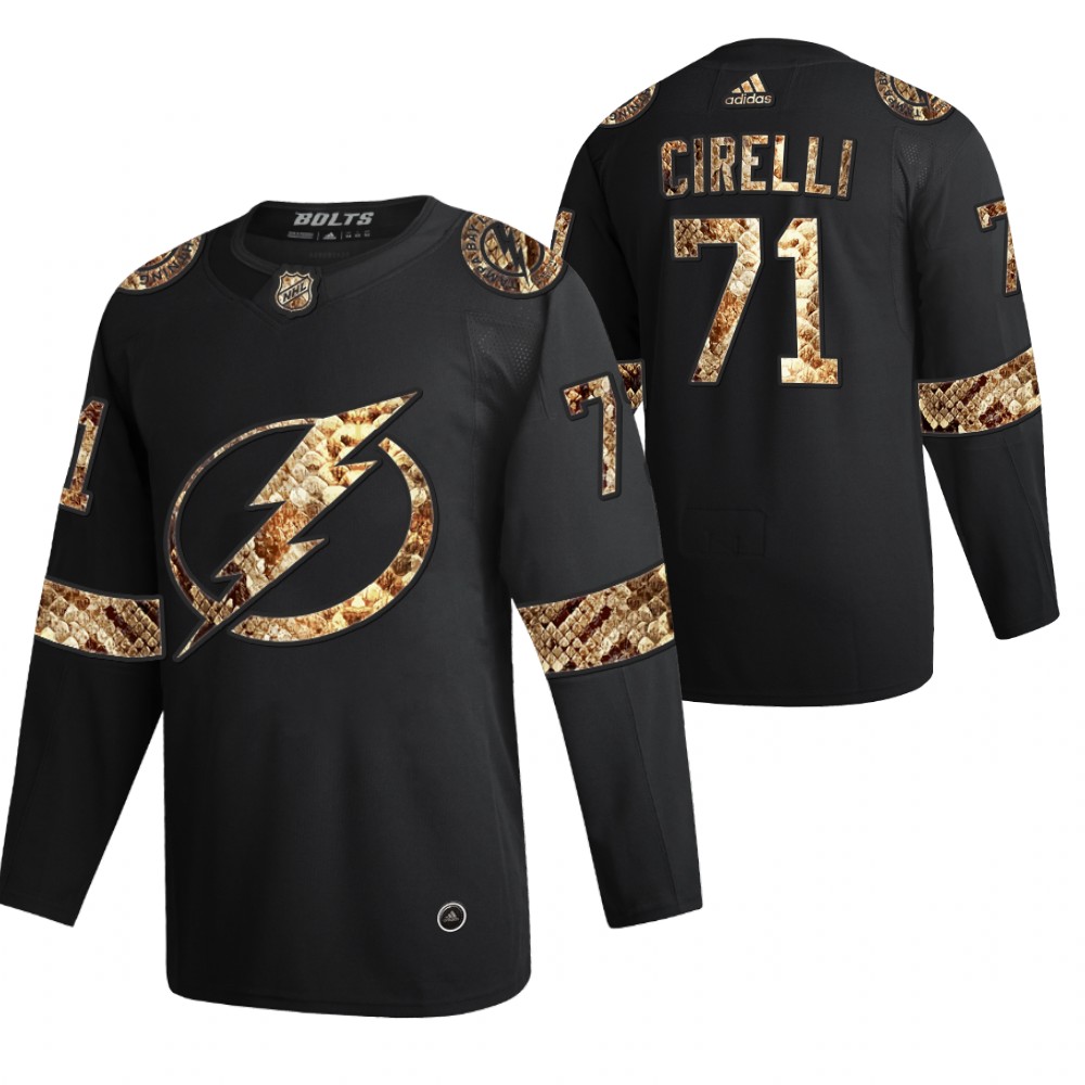 Anthony Cirelli Lightning Python Skin Black 2021 Exclusive Edition Jersey