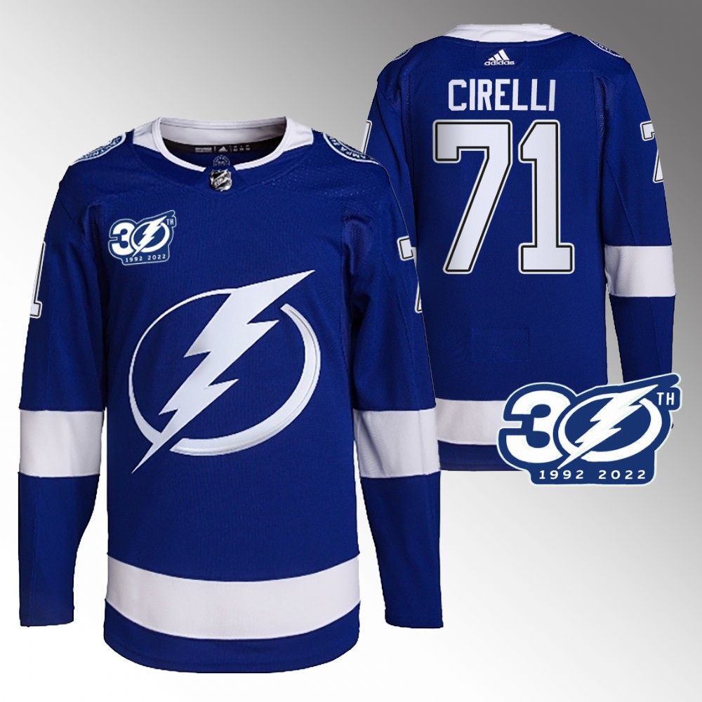 Anthony Cirelli Tampa Bay Lightning Blue 30th Season Authentic Home Jersey