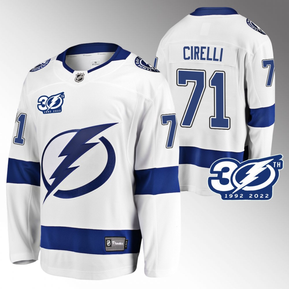 Anthony Cirelli Tampa Bay Lightning Jersey 30th Anniversary White 1992-2022 Away