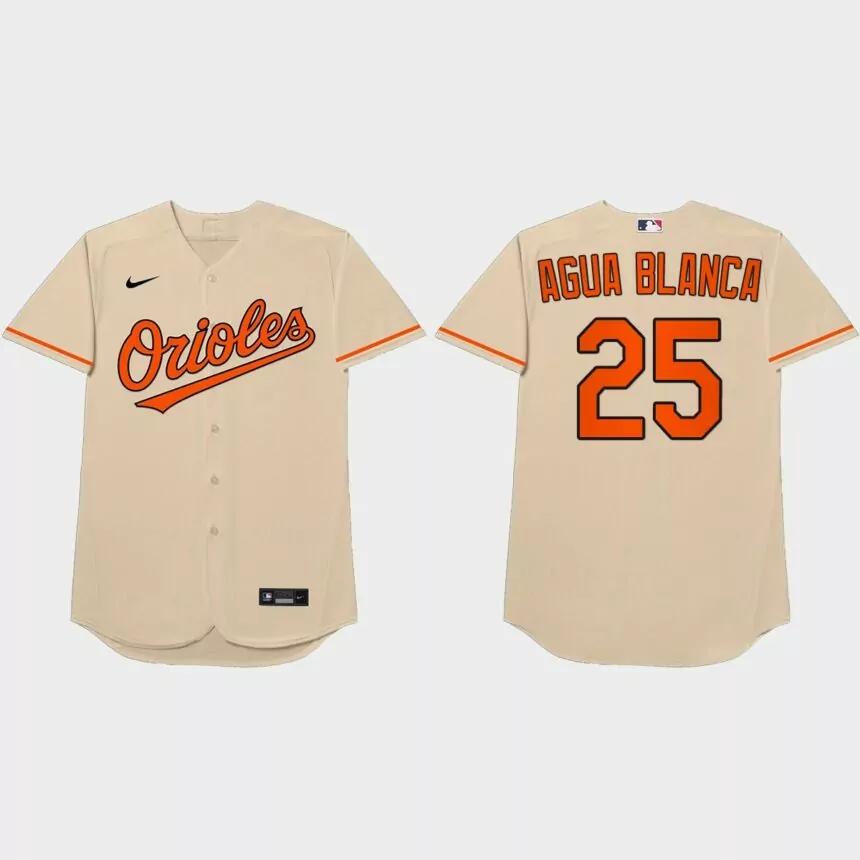 Anthony Santander Nickname Orioles 2021 Players’ Weekend Agua Blanca Jersey – Cream