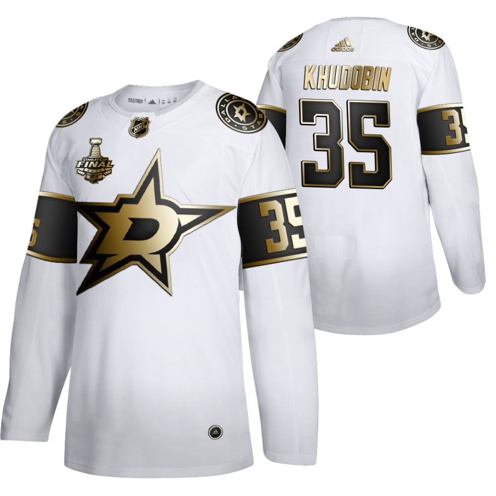 Anton Khudobin Stars 2020 Stanley Cup Final Bound White Golden Limited Jersey