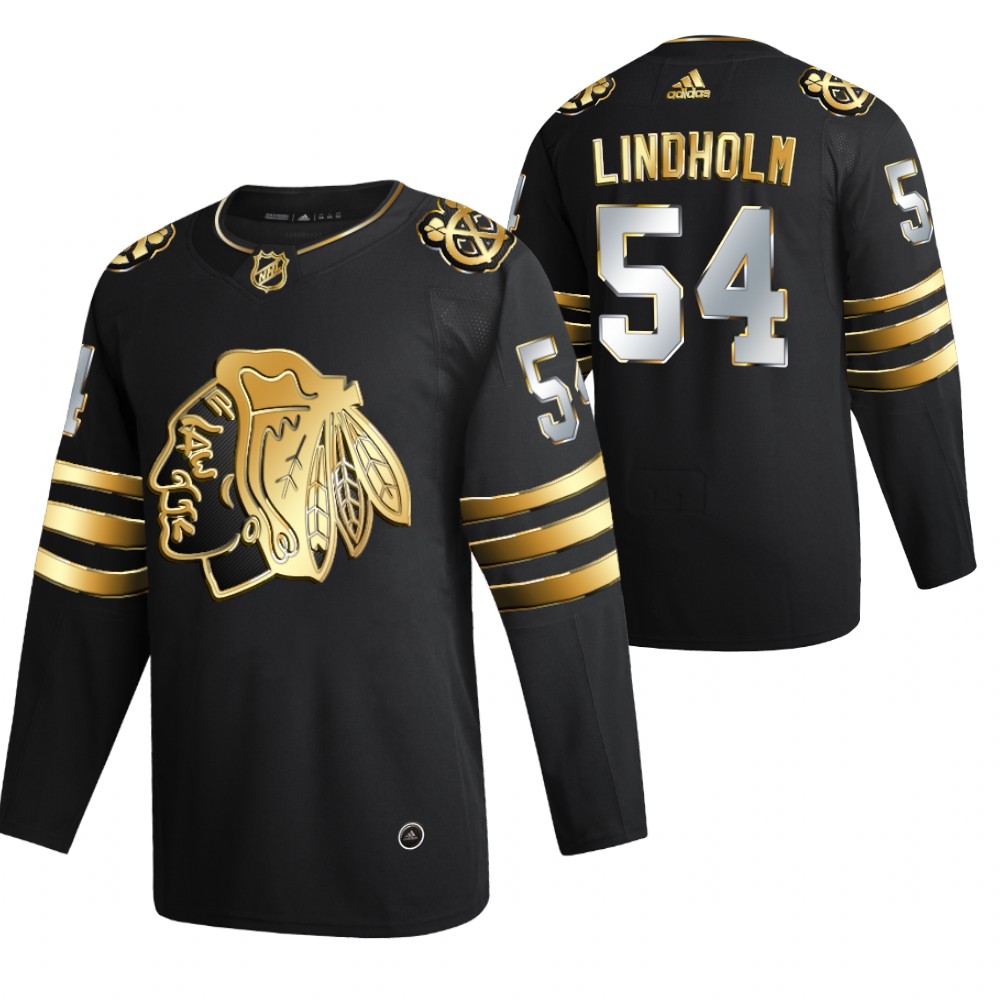 Anton Lindholm Chicago Blackhawks Black 2021 Golden Edition Jersey Limited Authentic