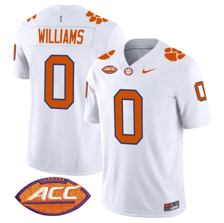 Antonio Williams Jersey #0 Clemson Tigers Vapor Limited Acc Patch College Football Stitched White