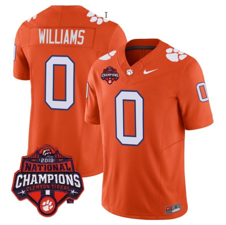 Antonio Williams Jersey #0 Clemson Tigers Vapor Limited Champions Patch College Football Stitched Orange