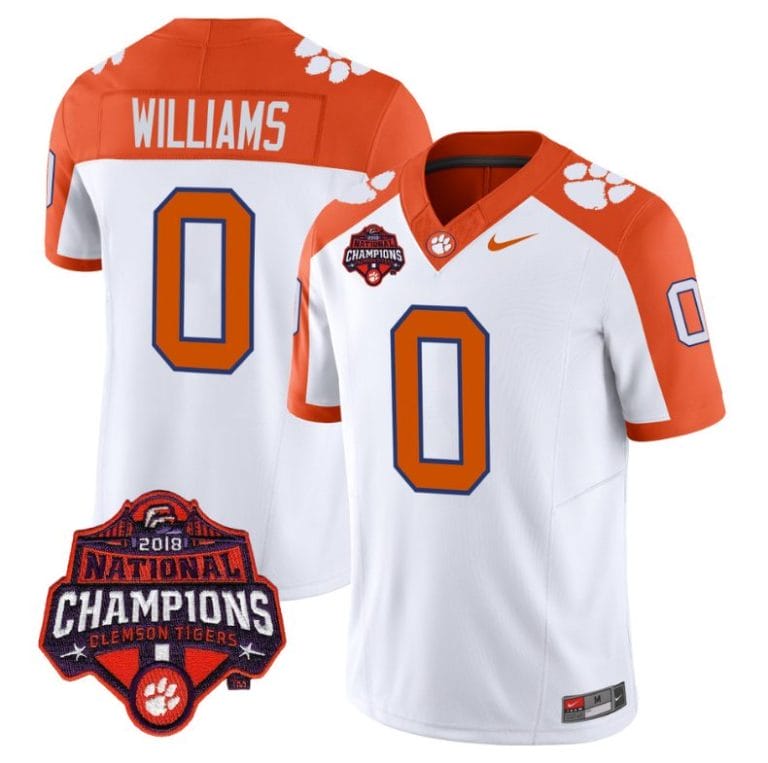 Antonio Williams Jersey #0 Clemson Tigers Vapor Limited Champions Patch College Football Stitched Orange Inverted