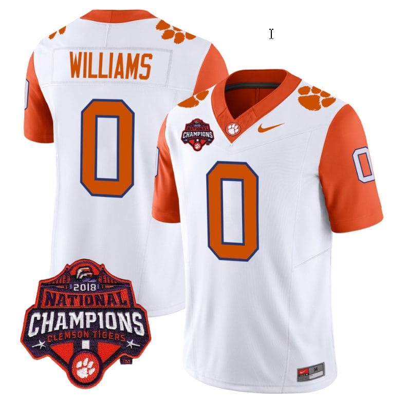Antonio Williams Jersey #0 Clemson Tigers Vapor Limited Champions Patch College Football Stitched Orange Sleeves