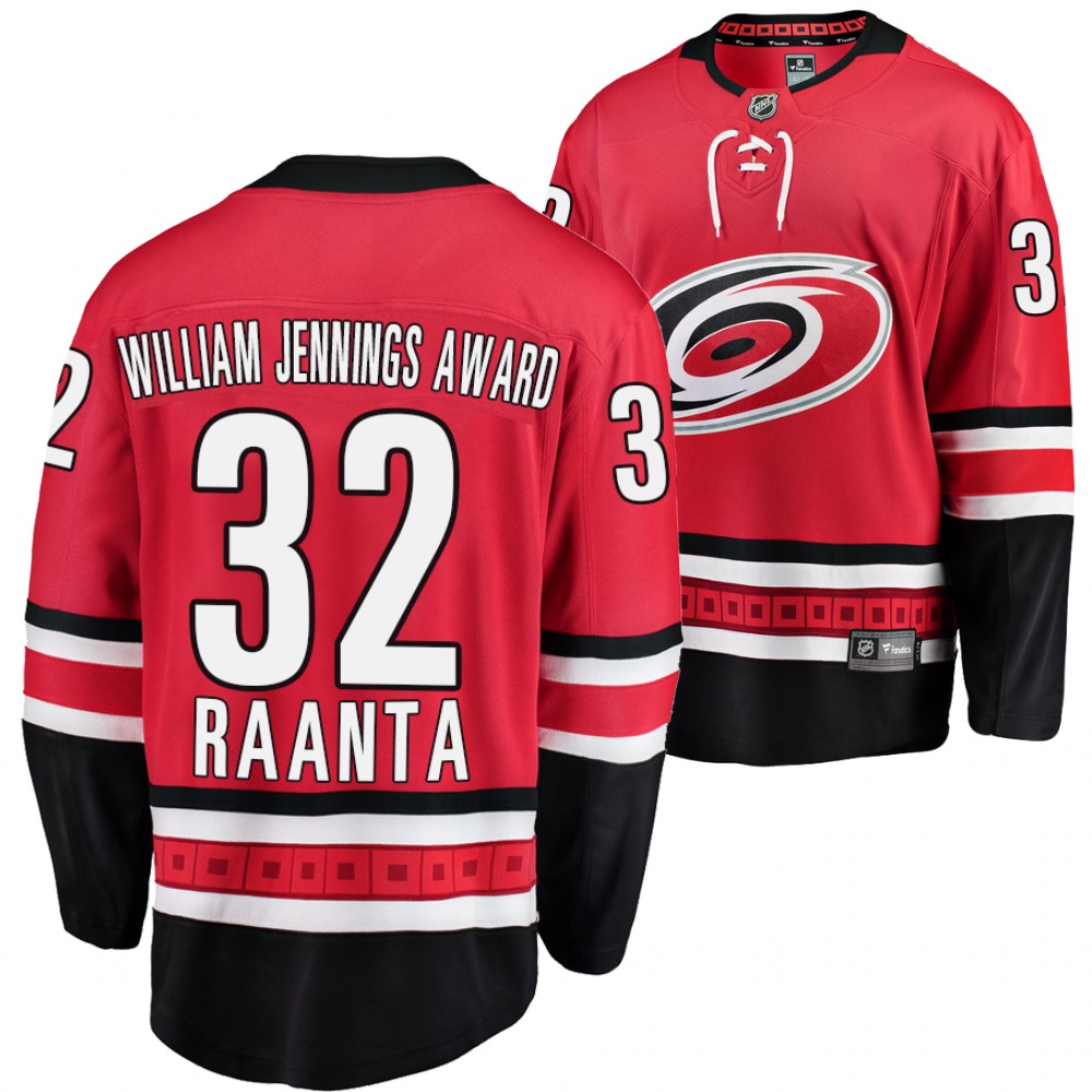 Antti Raanta William Jennings Award Hurricanes #32 Red Jersey Awards Edition