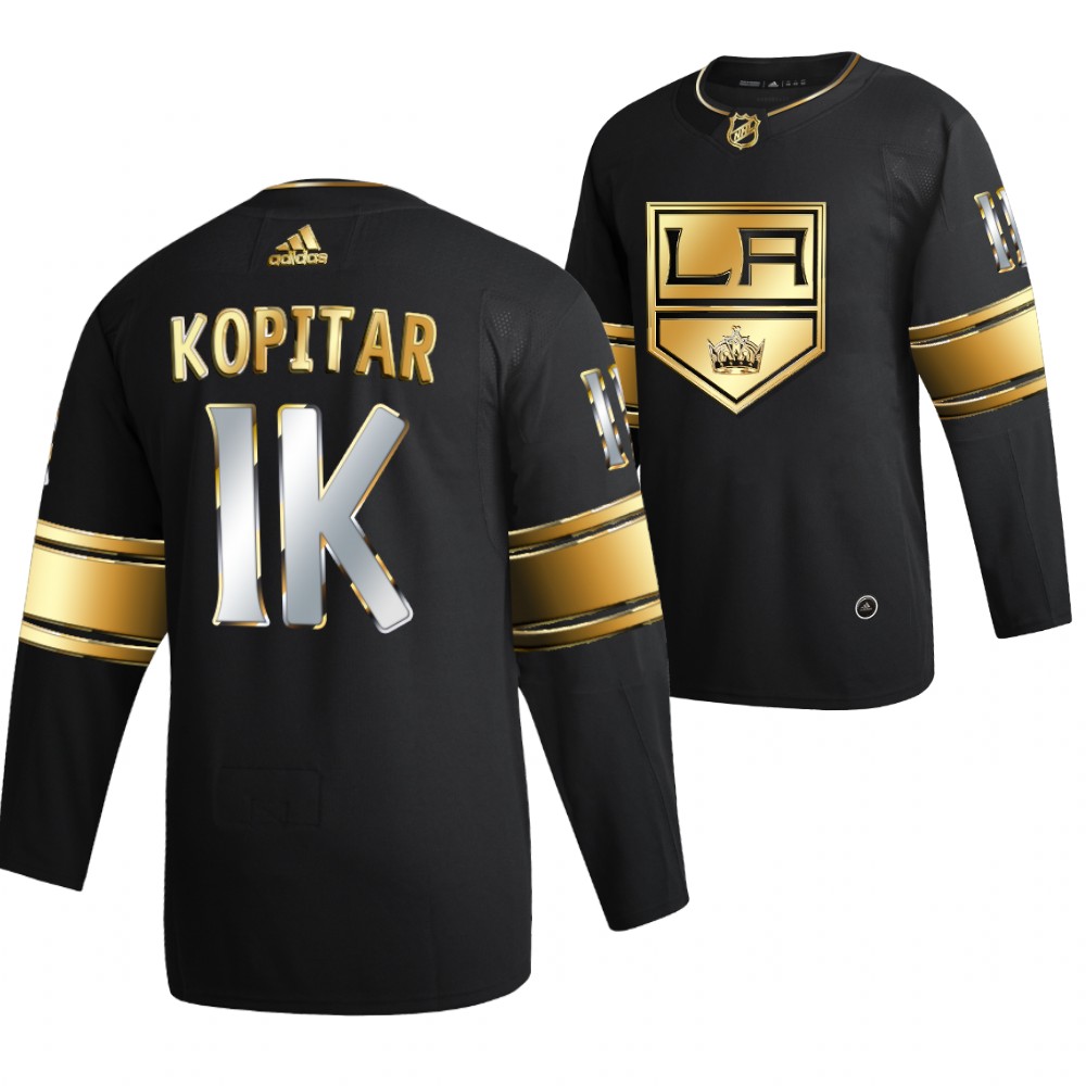 Anze Kopitar 1000 Career Points Black Kings #11 Jersey Golden Limited