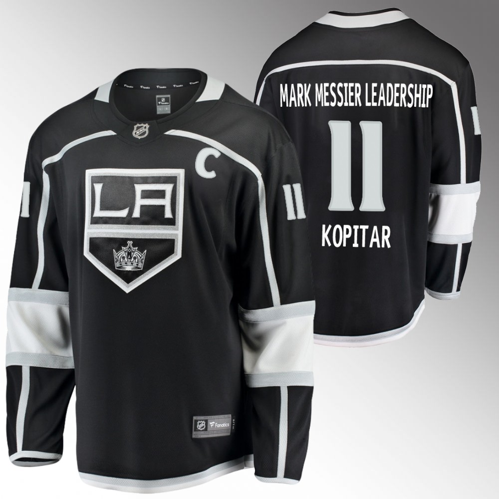 Anze Kopitar 2022 Mark Messier Leadership Award Kings #11 Black Jersey