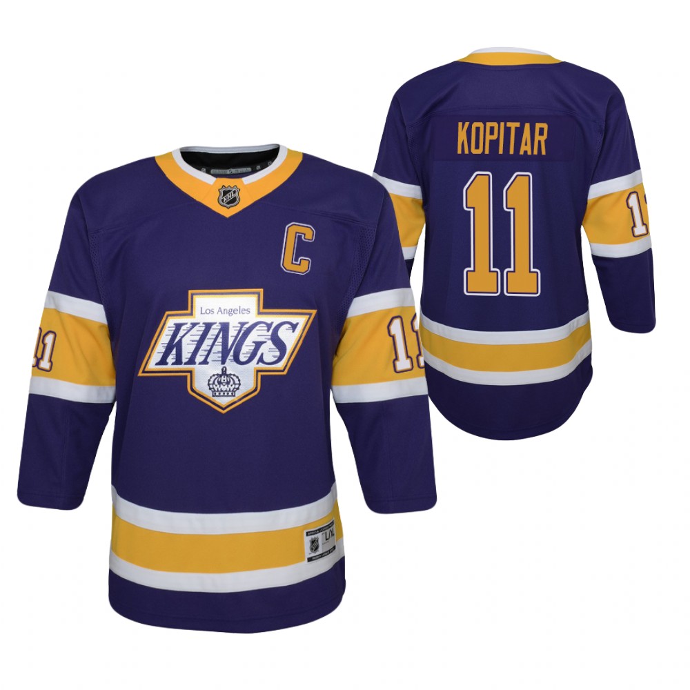 Anze Kopitar Los Angeles Kings 2021 Reverse Retro Purple Youth Jersey Replica