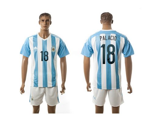 Argentina #18 Palacio Home Soccer Country Jersey