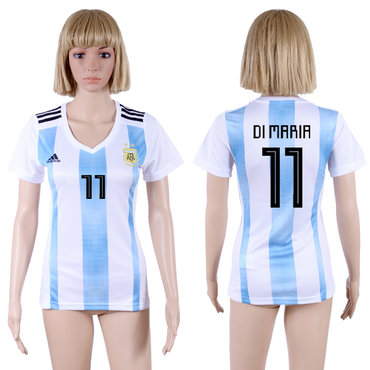 Argentina 11 DI MARIA Home Women 2018 FIFA World Cup Soccer Jersey