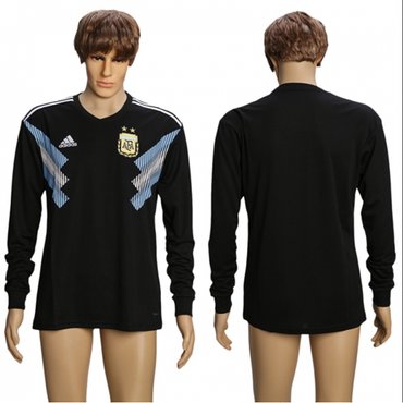 Argentina Blank Away Long Sleeves Soccer Country Jersey