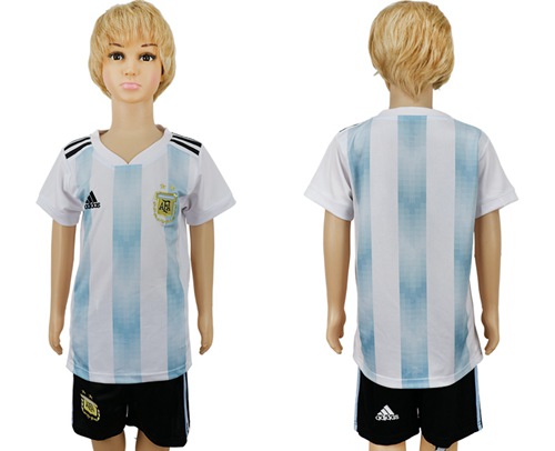 Argentina Blank Home Kid Soccer Country Jersey
