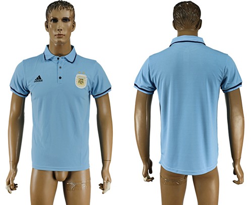 Argentina Blank Sky Blue Soccer Country Polo