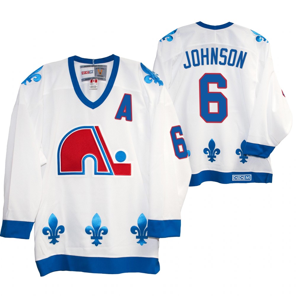Arik Johnson Quebec Nordiques Heritage Vintage Replica Jersey White