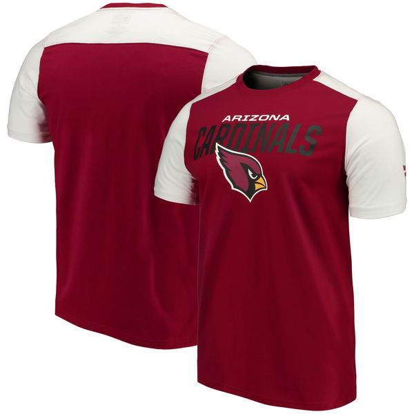 Arizona Cardinals NFL Pro Line By Fanatics Branded Iconic Color Blocked T-Shirt Cardinal White