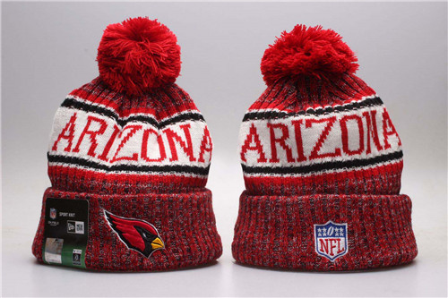Arizona Cardinals Red Wordmark Cuffed Pom Knit Hat YP