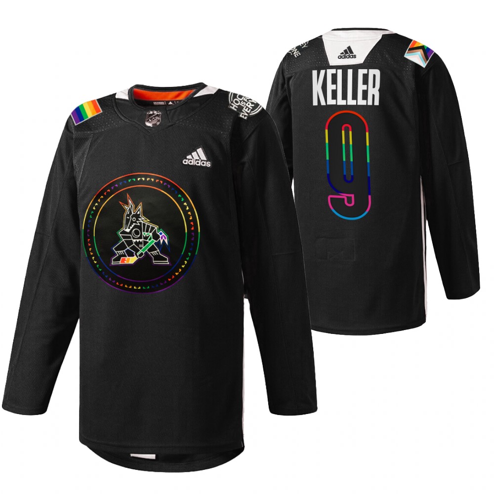 Arizona Coyotes Clayton Keller Black Pride Night 2022 HockeyIsForEveryone Jersey