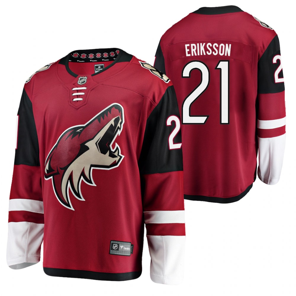Arizona Coyotes Loui Eriksson Red 2021 Home Player Jersey