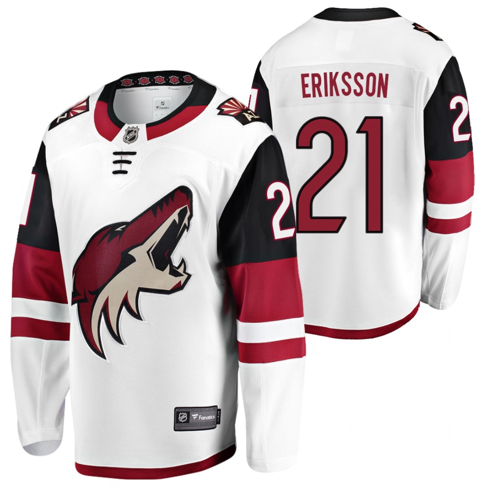 Arizona Coyotes Loui Eriksson White 2021 Away Player Jersey