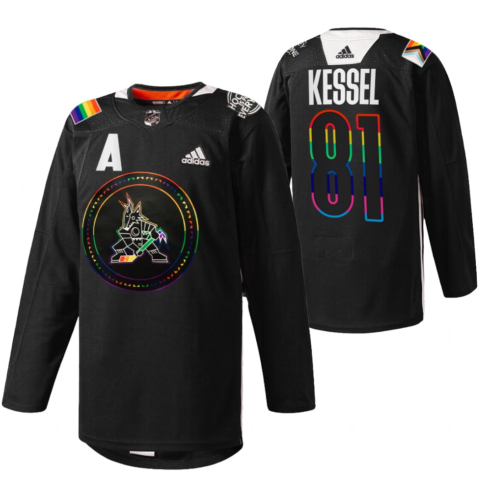 Arizona Coyotes Phil Kessel Black Pride Night 2022 HockeyIsForEveryone Jersey