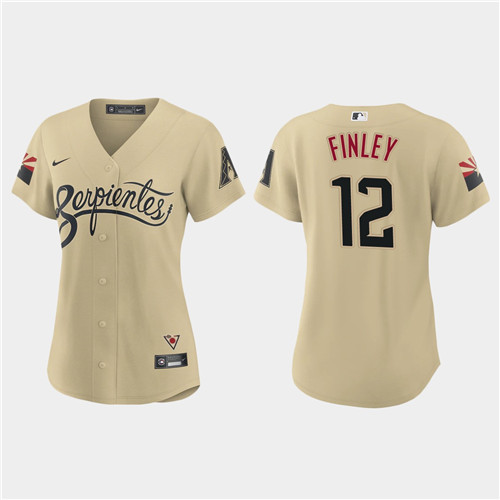 Arizona Diamondbacks #12 Steve Finley Women's Nike 2021 City Connect MLB Jersey Gold