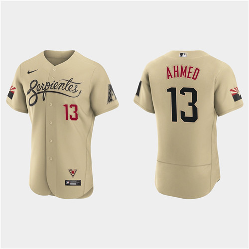 Arizona Diamondbacks #13 Nick Ahmed Men's Nike 2021 City Connect Authentic MLB Jersey Gold