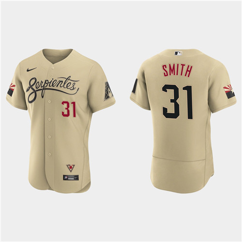 Arizona Diamondbacks #31 Caleb Smith Men's Nike 2021 City Connect Authentic MLB Jersey Gold