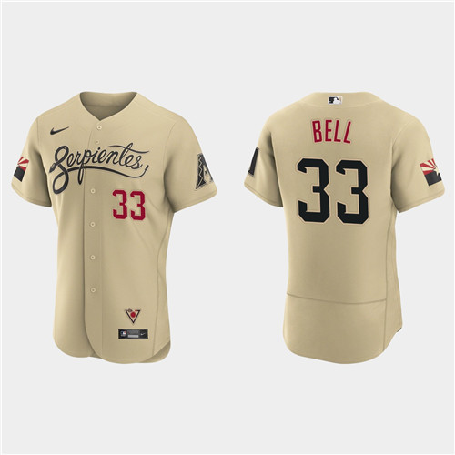 Arizona Diamondbacks #33 Jay Bell Men's Nike 2021 City Connect Authentic MLB Jersey Gold
