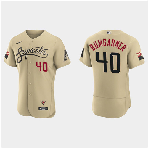 Arizona Diamondbacks #40 Madison Bumgarner Men's Nike 2021 City Connect Authentic MLB Jersey Gold