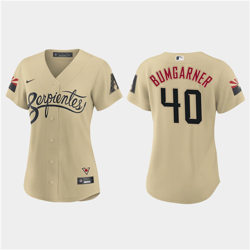 Arizona Diamondbacks #40 Madison Bumgarner Women's Nike 2021 City Connect MLB Jersey Gold