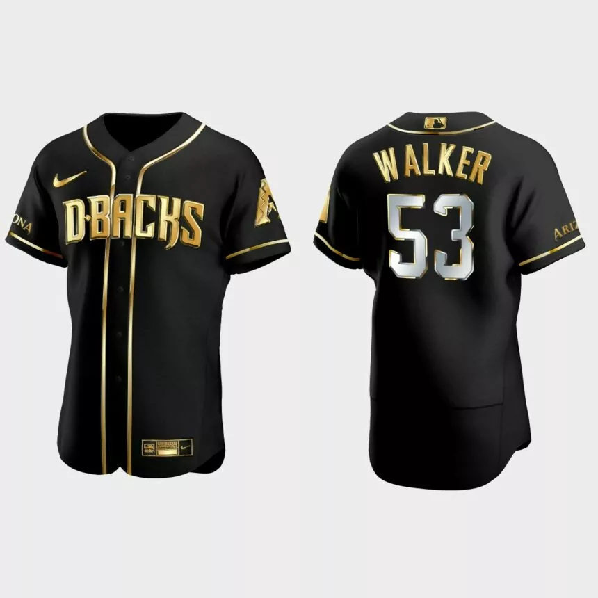 Arizona Diamondbacks #53 Christian Walker Gold Edition Authentic Jersey – Black.jpg