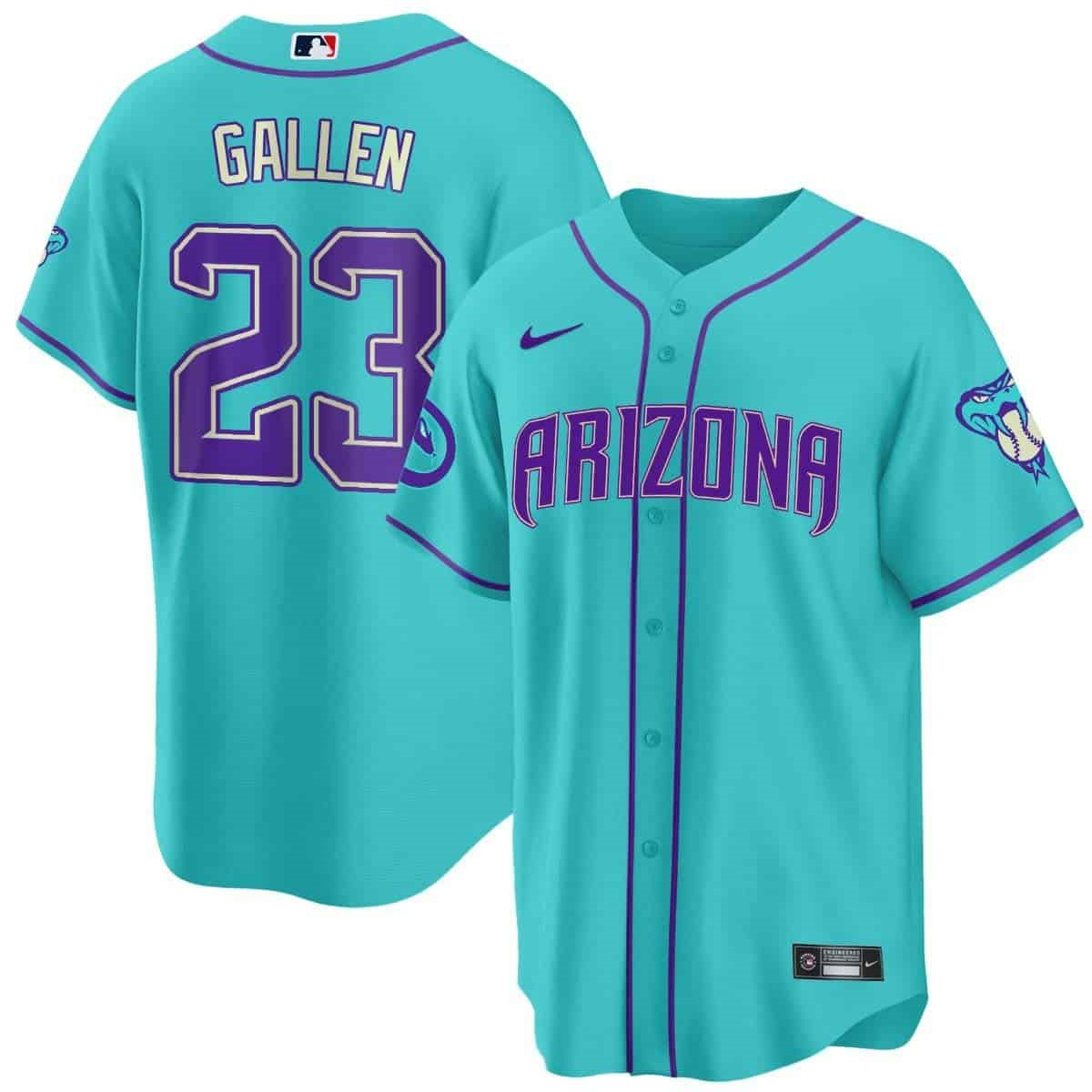 Arizona Diamondbacks 2024 Cool Base   baseball Jersey V2 – All Stitched  Teal #23 Zac Gallen