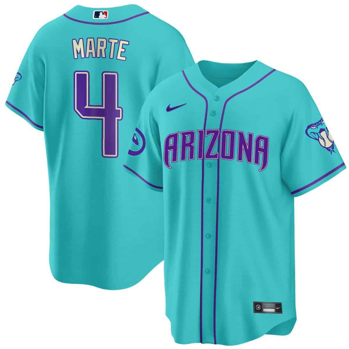 Arizona Diamondbacks 2024 Cool Base   baseball Jersey V2 – All Stitched  Teal #4 Ketel Marte