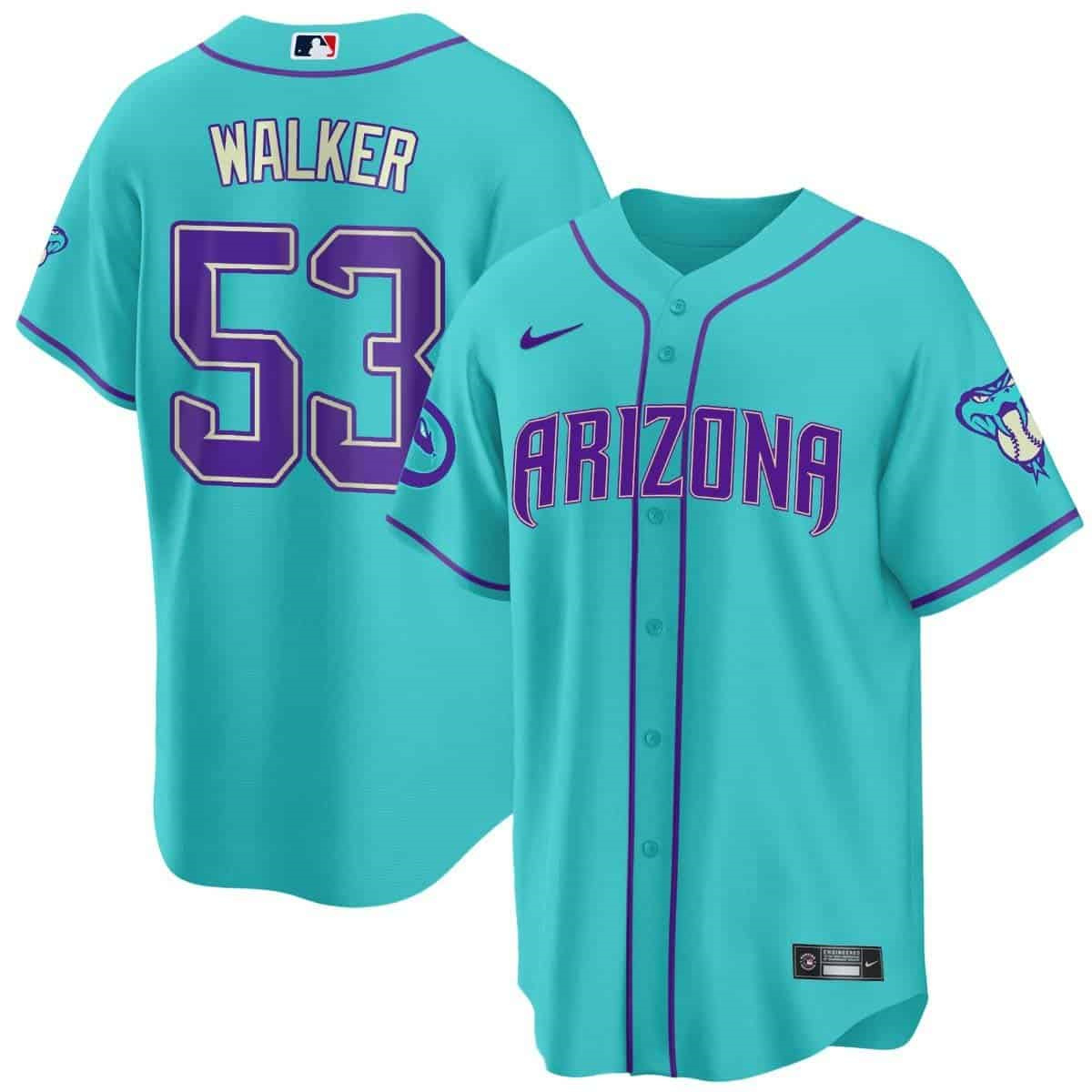 Arizona Diamondbacks 2024 Cool Base   baseball Jersey V2 – All Stitched  Teal #53 Christian Walker