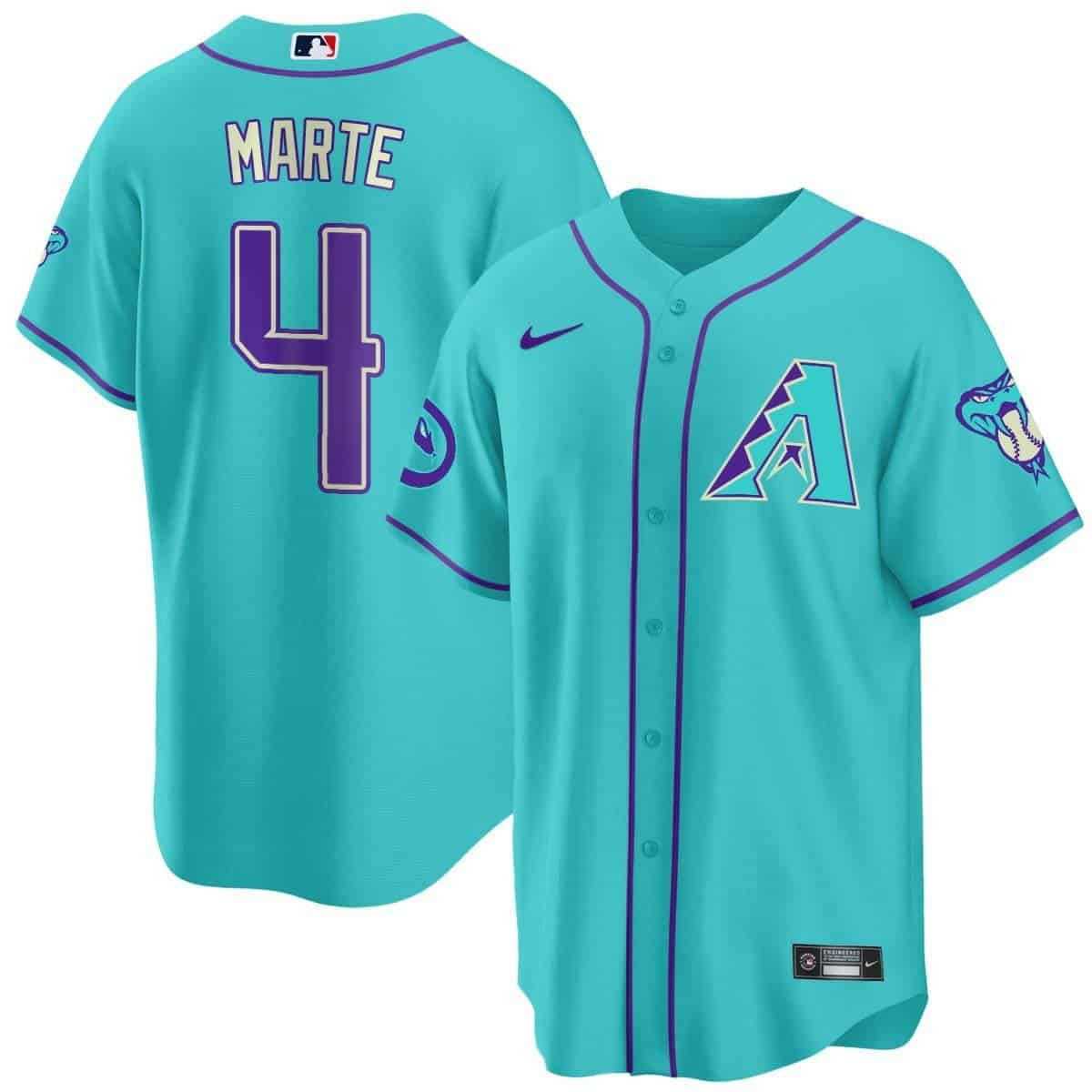 Arizona Diamondbacks 2024 Cool Base   baseball Jersey V2 – All Stitched  Teal Arizona #4 Ketel Marte