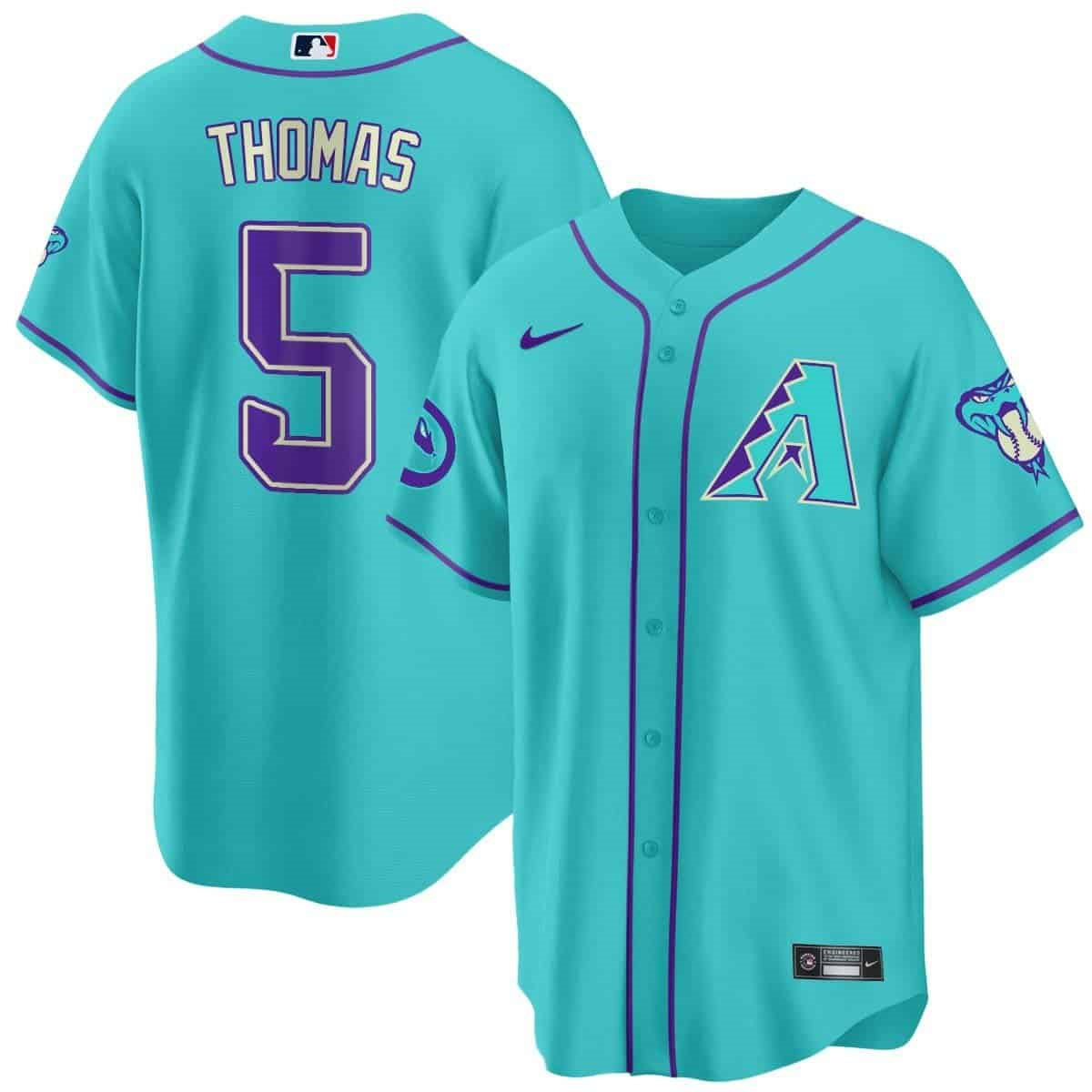 Arizona Diamondbacks 2024 Cool Base   baseball Jersey V2 – All Stitched  Teal Arizona #5 Alek Thomas