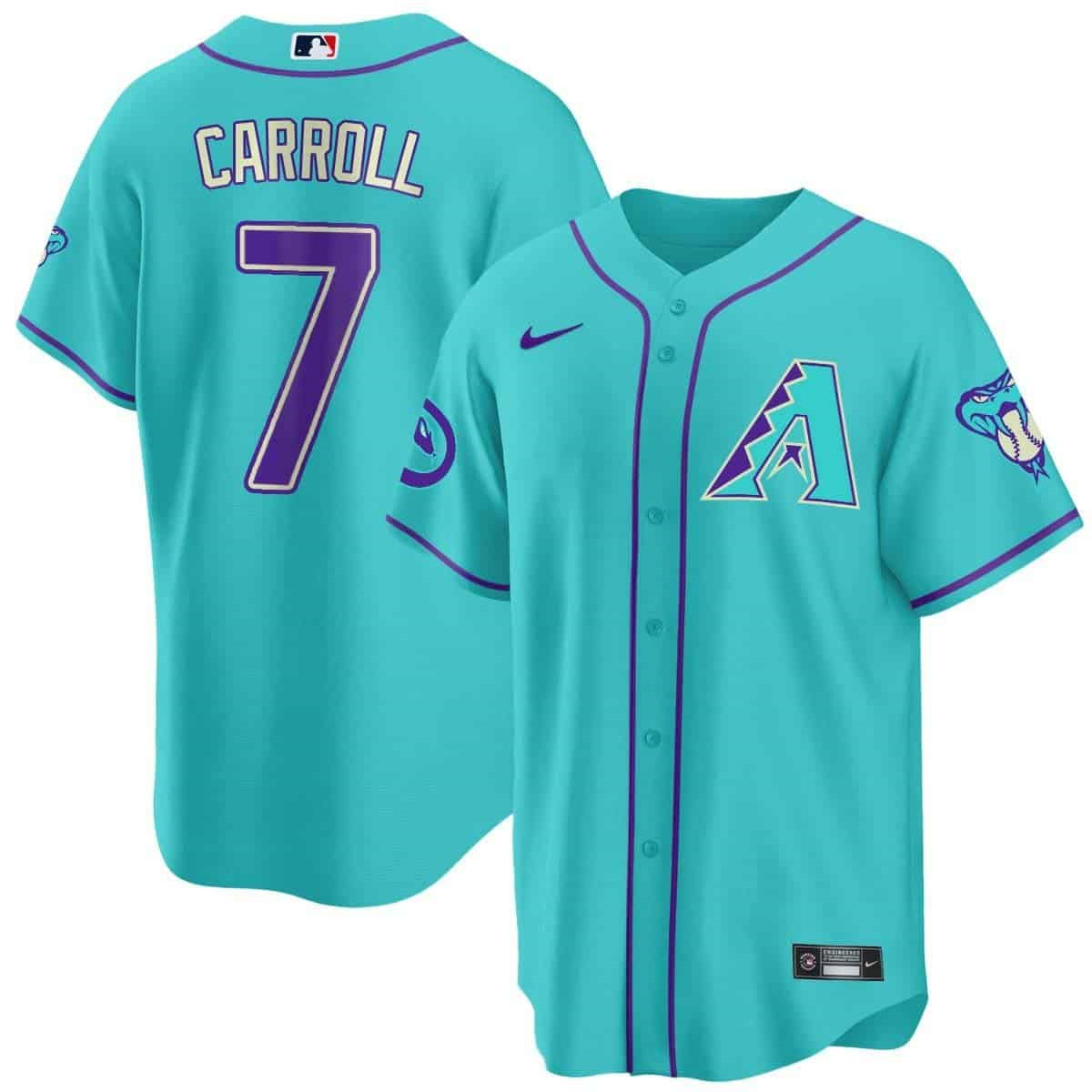 Arizona Diamondbacks 2024 Cool Base   baseball Jersey V2 – All Stitched  Teal Arizona #7 Corbin Carroll